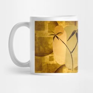 Bamboo Botanical Modern Art In Gold Mug